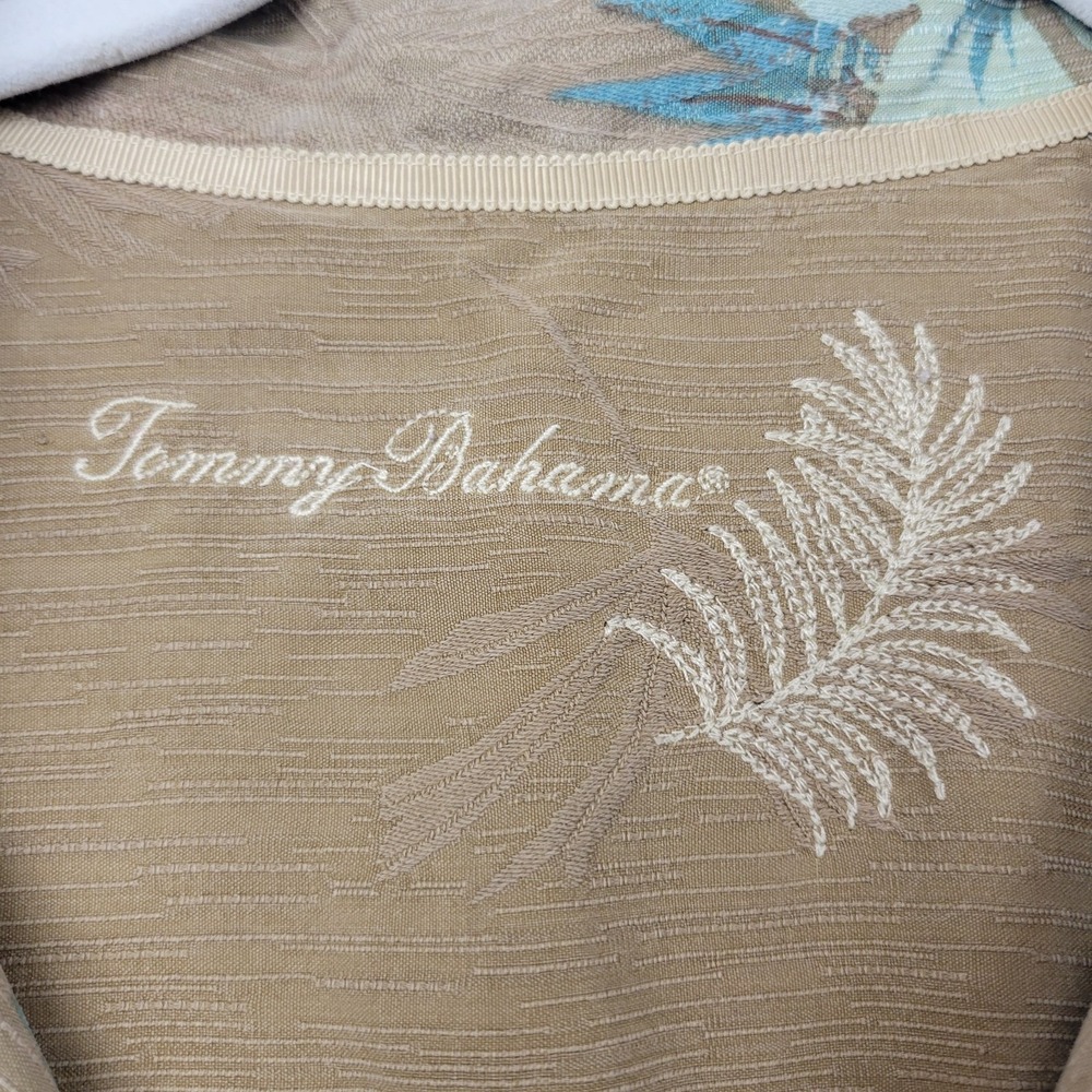 Tommy‎ Bahama Silk Shirt Mens XXL Brown Floral Hawaiian Button Up Beach Casual - Picture 7 of 12